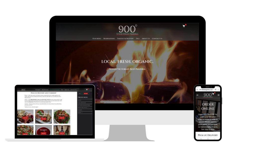 900 degrees pizzeria website mockup by amt marketing