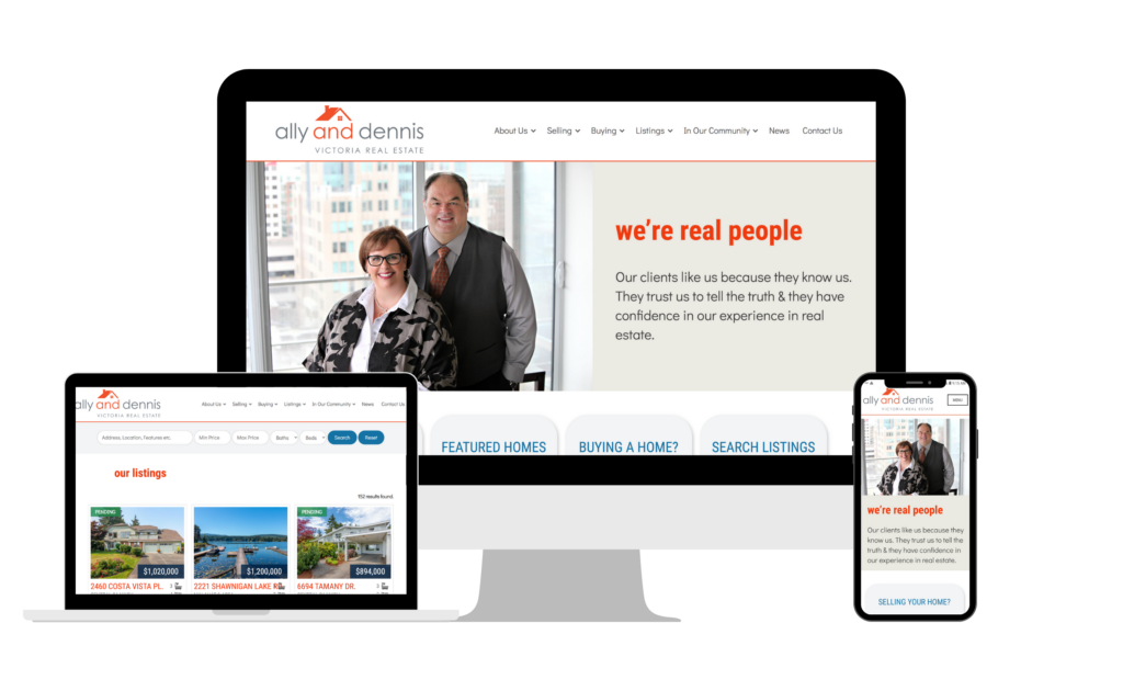 ally and dennis real estate website mockup by amt marketing