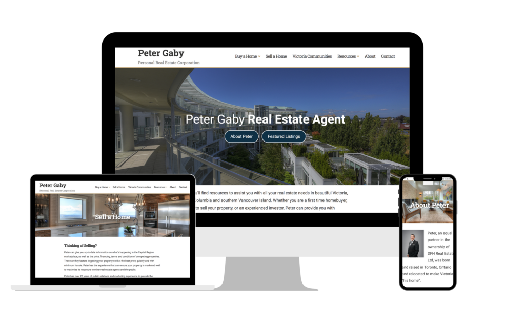 peter gaby real estate website mockup by amt marketing