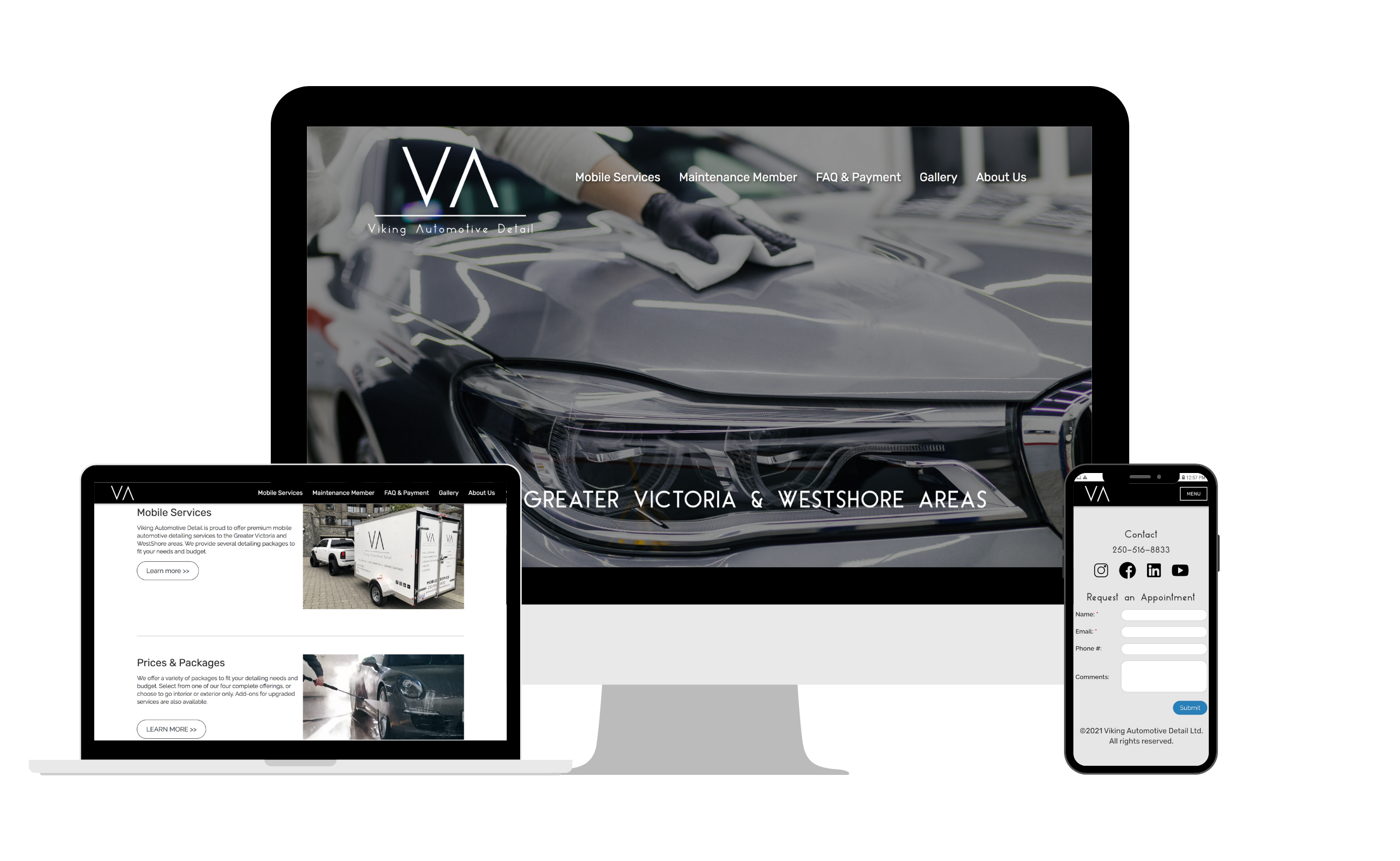 viking auto detail website mockup by amt marketing
